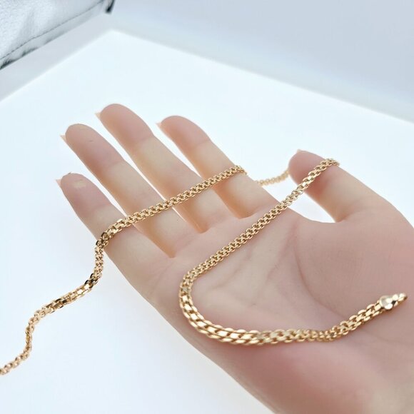 Elegant Rose Gold Plated Link Chain Necklace – 50cm Length, XPNL0065 - Picture 11 of 12